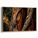 Framed canvas depicting a serene tree landscape in muted green and black tones, ideal for bedroom wall art.