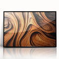 Large abstract wall art featuring close-up tree designs in black and white tones, framed acrylic.