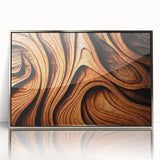 Mid-century modernist art depicting close-up of trees in silver frame, on acrylic, ideal for nursery wall art.