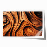 Close-up of trees in muted green and brown tones on a large rolled canvas, suitable for dining room or bathroom wall art.