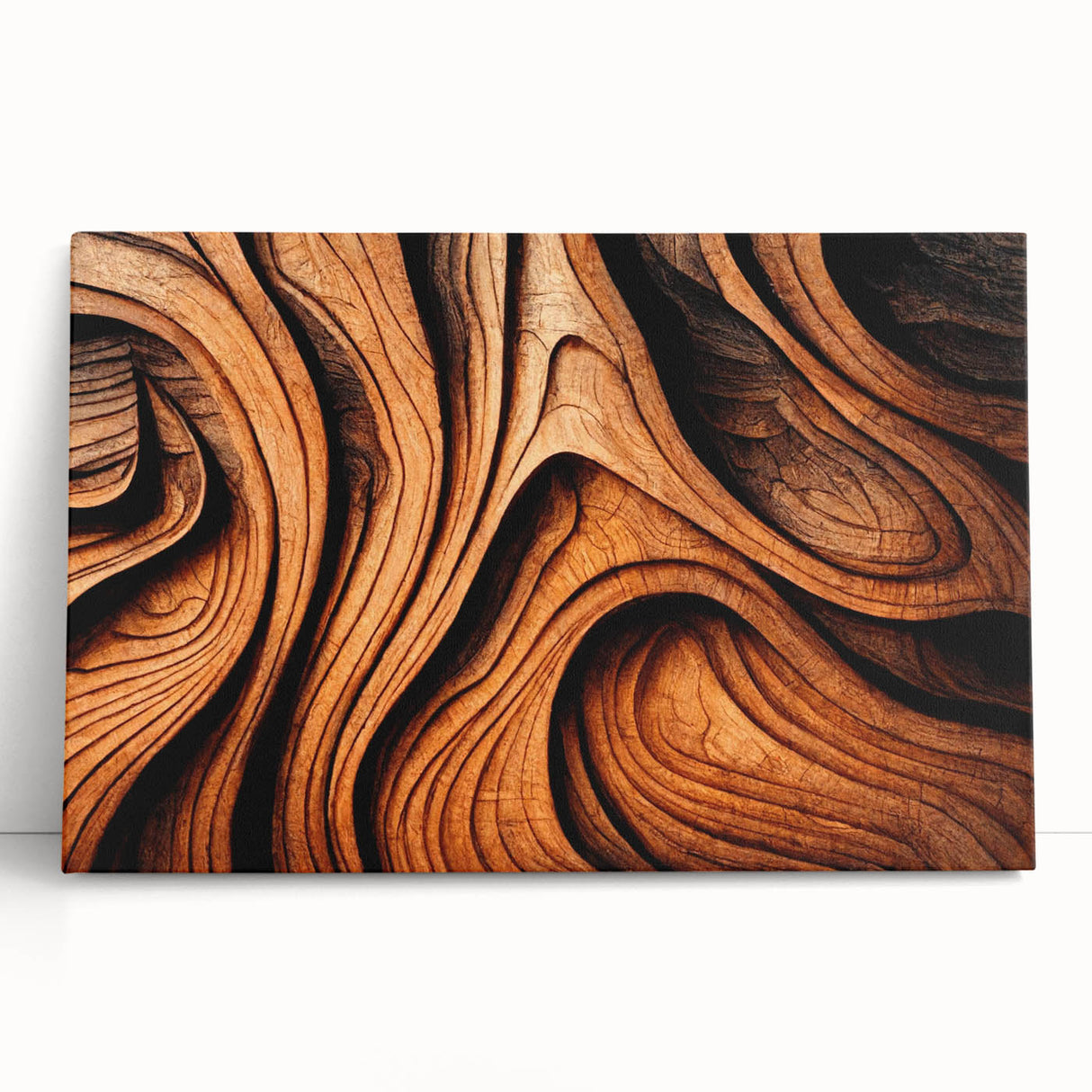 Black and white close-up photo of tree bark on stretched canvas, ideal for kitchen wall art or bedroom ambiance.