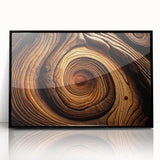 Large abstract wall art featuring close-up tree designs in black and white, framed in acrylic.