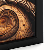 Extra large framed canvas featuring a close-up of textured tree bark in black with colorful accents.