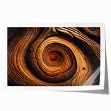 Extra large rolled print of close-up tree branches with detailed leaves, in subdued green tones.