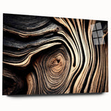 Large abstract wall art featuring close-up tree designs in muted green and brown tones on acrylic glass.