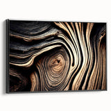 Black and white framed canvas featuring a close-up of tree branches, ideal for bedroom wall decor.