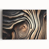 Black and white close-up photo of tree bark on stretched canvas, suitable for kitchen wall art.