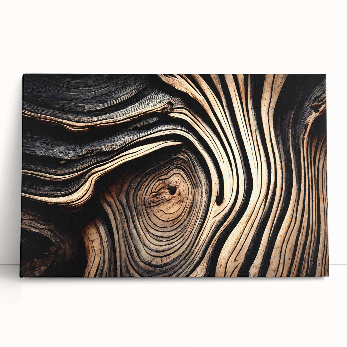 Black and white photo of a dense forest on stretched canvas, ideal for kitchen wall art or bedroom decor.