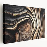 Close-up of tree bark on a large stretched canvas, showing detailed textures in earth tones, ideal for kitchen wall art.