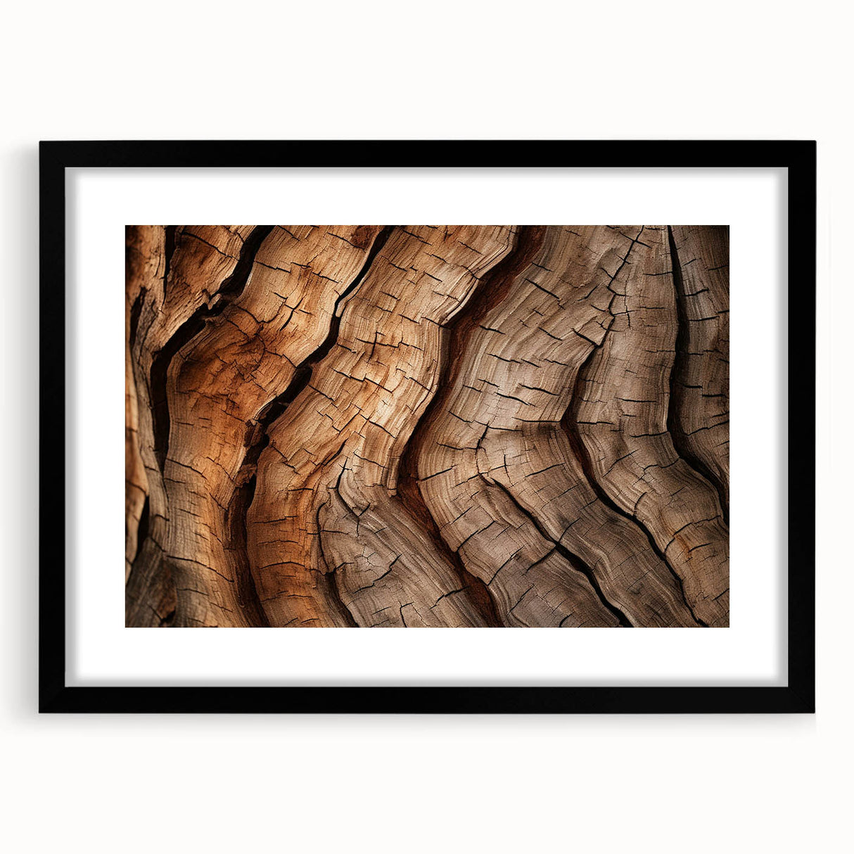 Extra large abstract art print featuring colorful, textured trees on a black framed canvas, ideal for living room decor.
