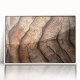 Acrylic print of a close-up tree design in muted green and brown, ideal for modern nursery wall decor.