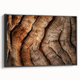 Black and white framed canvas featuring a close-up of tree textures, ideal for bedroom wall decor.