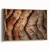 Close-up of tree branches in black and gold tones on a framed canvas, suitable for bedroom wall art.