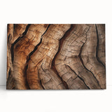 Black and white close-up photo of tree bark on a stretched canvas, suitable for kitchen wall art or bedroom decor.