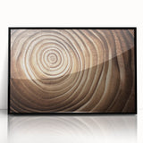 Large abstract wall art of trees in muted green and brown tones on a framed acrylic, suitable for modern living room decor.