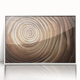 Acrylic print of close-up tree designs in art deco style, framed in white, suitable for modern nursery decor.