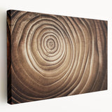 Close-up of tree bark on a large stretched canvas with detailed textures in earth tones, ideal for kitchen wall art.