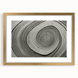 Extra large abstract art print of close-up tree textures in gold frame, ideal for living room decor.