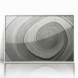 Close-up of trees in muted green and brown hues, framed acrylic print, suited for modern art wall decor or nursery.