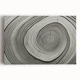 Black and white close-up of tree bark on a large stretched canvas, suitable for kitchen wall art.