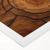 Art deco poster featuring a close-up of tree branches in muted green and brown tones on rolled canvas.