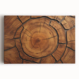 Black and white close-up photo of tree bark on stretched canvas, ideal for kitchen wall art.