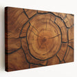 Close-up image of tree bark on a stretched canvas, displaying intricate textures in earth tones, ideal for kitchen wall art.