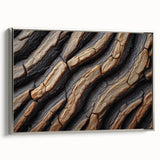 Framed canvas landscape art paintings featuring close-ups of trees in black with colorful accents.