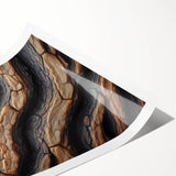 Extra large wall art featuring line art flowers in black on a white background, rolled print.