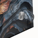 Large abstract wall art featuring close-up view of tree bark textures in earth tones, printed on acrylic glass.