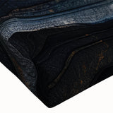 Large art of a black and white close-up photograph of tree bark on stretched canvas, suitable for bedroom wall decor.