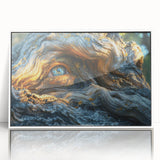 Art deco poster featuring close-up of trees in muted green and brown, acrylic framed, ideal for modern nursery wall decor.