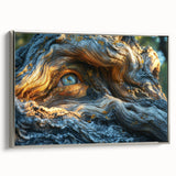 Landscape art painting of trees in vibrant greens and browns on a framed canvas, suitable for living room decor.