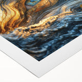 Art deco poster featuring a close-up of tree designs in muted green and brown, printed on rolled canvas.