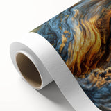 Art deco poster of stylized trees in muted green and brown tones on rolled canvas, suitable for nursery wall decor.