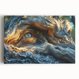 Black and white close-up of tree bark on stretched canvas, ideal for kitchen wall art.