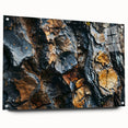 Close-up of tree bark printed on acrylic glass, featuring detailed textures in earth tones.