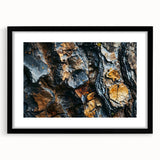 Extra large abstract art print featuring textured, colorful tree designs on a black framed canvas.