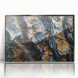 Mid-century modernist art featuring close-up of trees in silver framed acrylic, ideal for nursery wall decor.