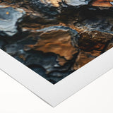 Art deco poster featuring close-up of trees with rich green and brown tones on rolled canvas.