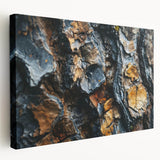 Close-up of tree trunks in natural tones on a large stretched canvas, suitable for kitchen wall art.