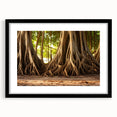 Extra large abstract art print featuring textured, colorful tree close-ups on a black framed canvas.