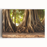 Black and white close-up photo of tree bark on a large stretched canvas, suitable for kitchen wall art.