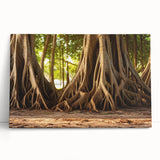 Black and white close-up photo of tree bark on stretched canvas, ideal for kitchen wall art or bedroom ambiance.