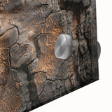 Large abstract wall art featuring close-up tree designs in muted greens on acrylic glass, ideal for dining room ambiance.