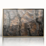 Framed acrylic print of close-up tree branches in muted green and brown, ideal for modern art wall decor.