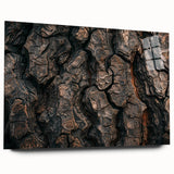 Large abstract wall art of close-up trees in muted green tones on acrylic glass, ideal for bedroom or dining room decor.