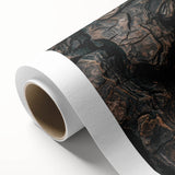 Art deco poster of stylized trees in muted green and beige tones on rolled canvas, ideal for nursery wall decor.