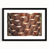 Extra large abstract art print of colorful, textured trees on a black framed canvas, ideal for living room decor.