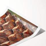 Extra large wall art featuring line art flowers in black and white on a rolled print, suitable for large living room spaces.